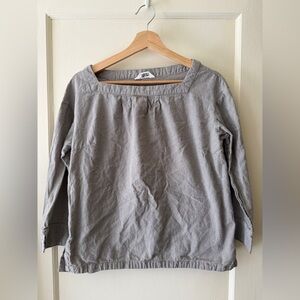 Toast square neck blouse, size 14 UK/10US, taupe